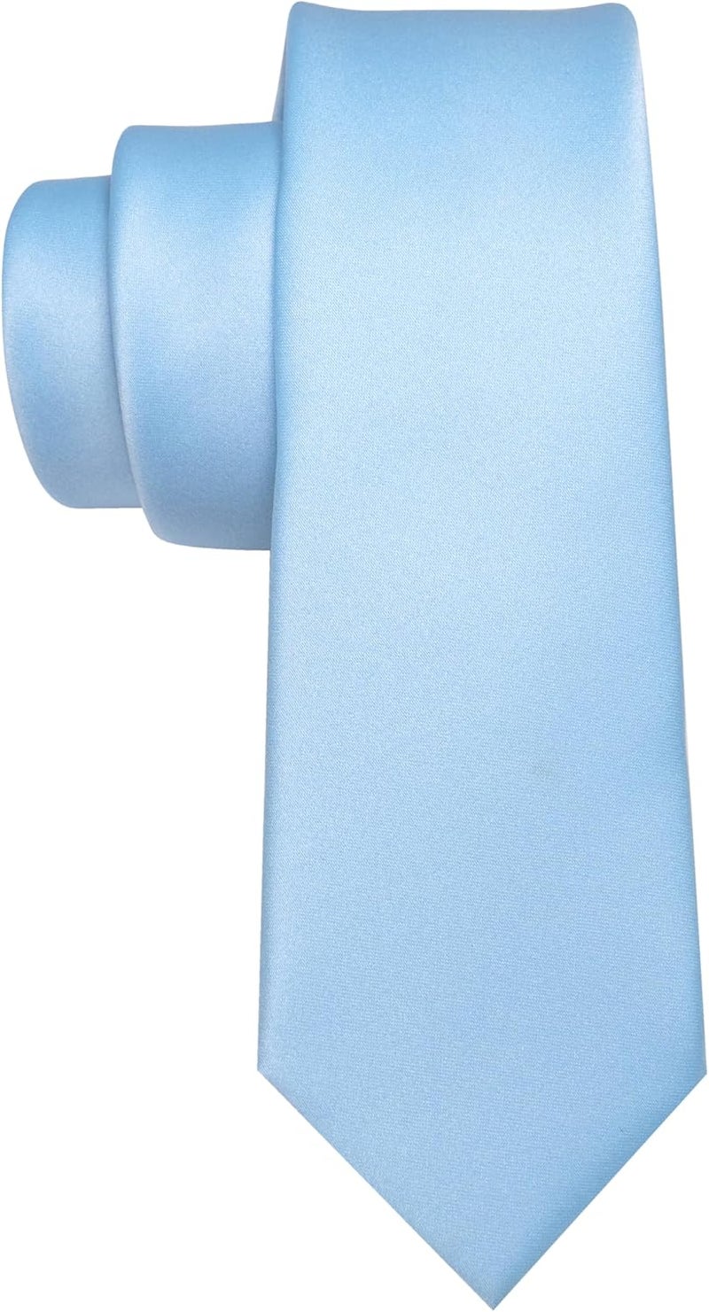 RBOCOTT 2.4“ Solid Color Skinny Tie Business Wedding Necktie for Men(6cm) - Image 3